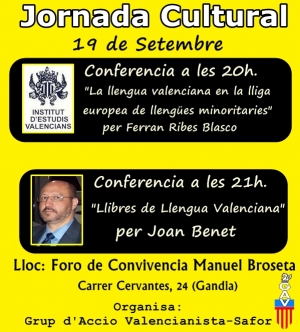 Jornada cultural sobre la llengua valenciana en Gandia